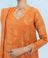 Women's Winter Unstitched Embroidered Extra Weft Jacquard Orange 3 Piece Suit